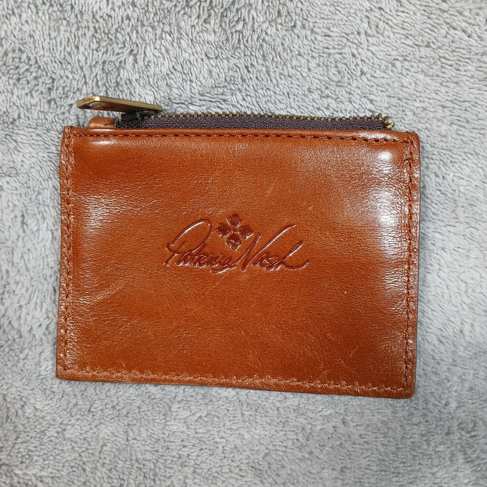 Patricia Nash Card Case Wallet Womens OS Brown Solid Slim Leather Travel